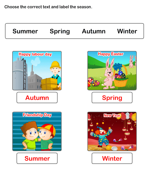 Free Printable Worksheets For Kids | Season Worksheets