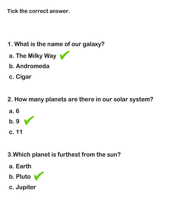Solar System Worksheet 7 | Free Printable Quiz for Kids